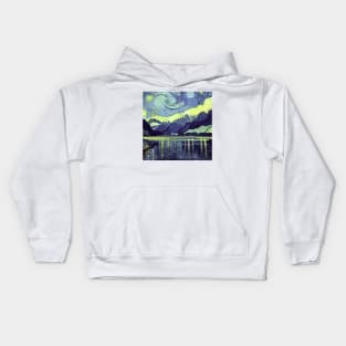 Fiordland National Park in Van Gogh's style Kids Hoodie